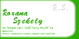 roxana szekely business card